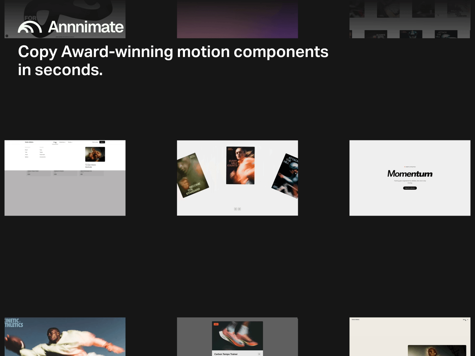 Annnimate — Motion components